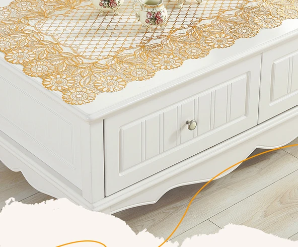 Su Geçirmez PVC Masa Örtüsü - Yıldızlar 60*120cm Oval Altın - İki Parça - 8