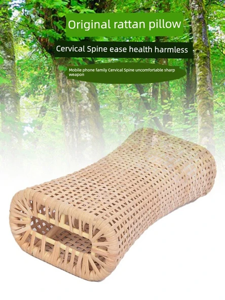 Bambu Rattan Yazlık Uyku Yastığı - 37x18x10 cm - 2