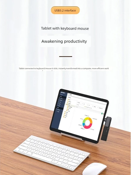USB OTG Manyetik Adaptör - TYPE-C Erkek - Dişi [Dikey Dirsek Set] USB4 40Gbps/8K 60Hz/PD140W - 3