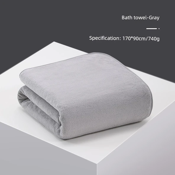 Hızlı Kuruyan Yetişkin Banyo Havlusu - Ay Işığı Gri [90x170]