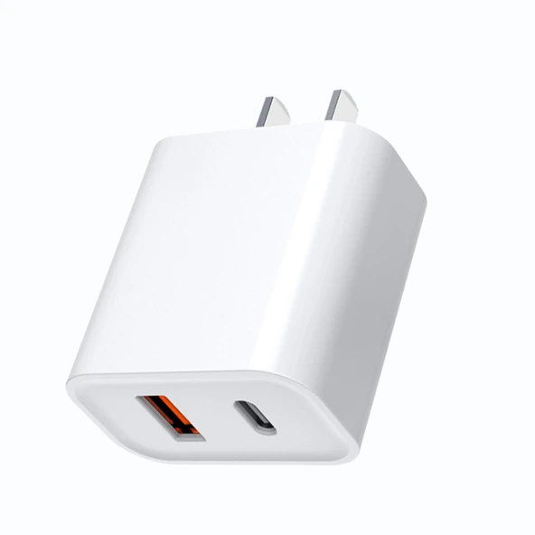 66W GaN Hızlı Şarj Aleti - Beyaz Çift Girişli PD + QC3.0