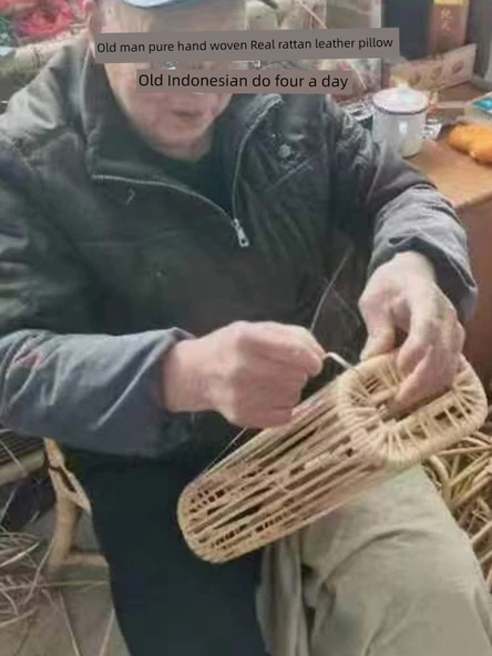 Bambu Rattan Yazlık Uyku Yastığı - 37x18x8 cm - 4