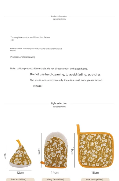 Üç Parça Mutfak Seti - Mavi - Resim 11