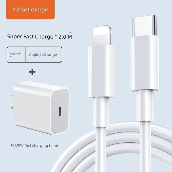 30W PD Hızlı Şarj Aleti ve 2.0m Kablo