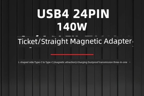 USB OTG Manyetik Adaptör - TYPE-C Erkek - Dişi [U Şekilli Dirsek Set] USB4 40Gbps/8K 60Hz/PD140W - 5