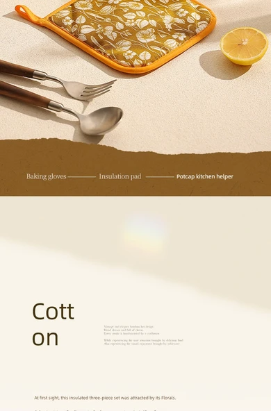 Üç Parça Mutfak Seti - Mavi - Resim 8