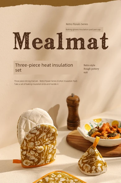 Üç Parça Mutfak Seti - Mavi - Resim 7