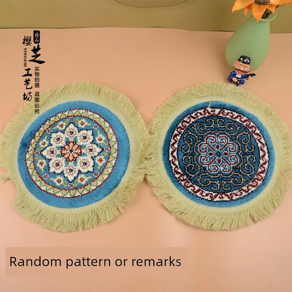 Dokuma İpek Yuvarlak Mat - Gök Mavisi - 20cm