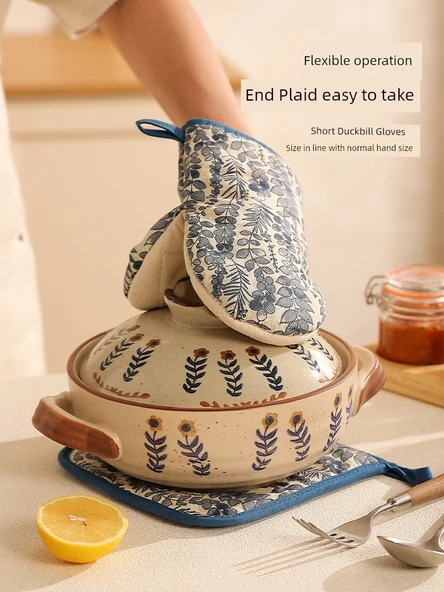 Üç Parça Mutfak Seti - Mavi - Resim 6