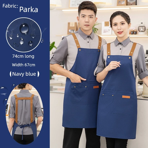 Su Geçirmez PVC Mutfak Önlüğü - Lacivert - Kalın Parka H Model
