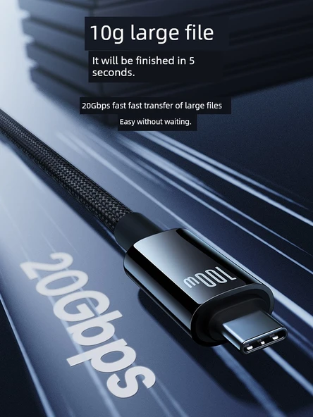 100W USB-C - USB-C Kablo - 1.5 Metre - Tungsten Altın - 20Gbps - 4K - 4