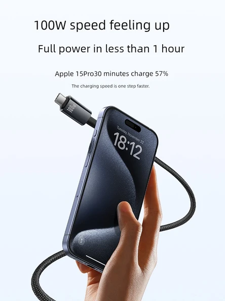 100W USB-C - USB-C Kablo - 1.5 Metre - Tungsten Altın - 20Gbps - 4K - 2