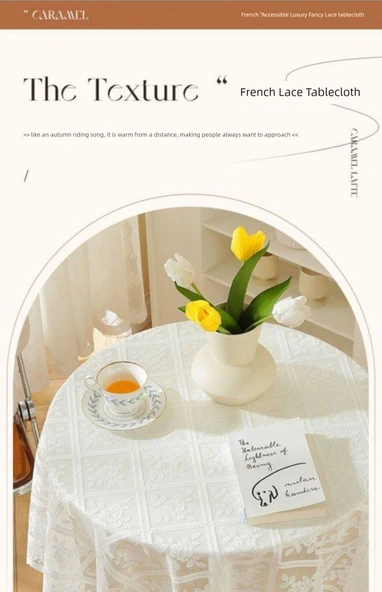 Erik Çiçeği Dantel Masa Örtüsü - 60x60cm - Resim 8