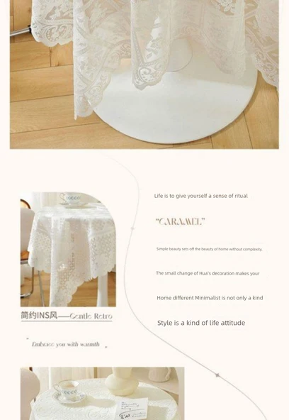 Erik Çiçeği Dantel Masa Örtüsü - 60x60cm - Resim 9