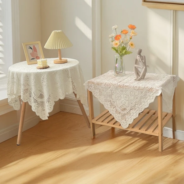 Erik Çiçeği Dantel Masa Örtüsü - 60x60cm - Resim 5