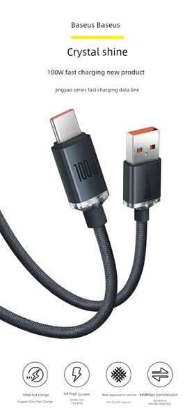 100W USB-C - USB-C Şarj Kablosu - Mor 1.2m (Bir Alana Bir Bedava) - 6