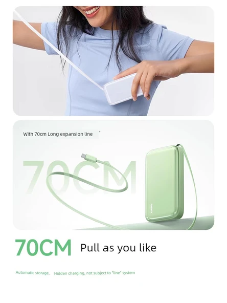 22.5W 10000mAh Taşınabilir Hızlı Şarj Powerbank - Diş Yeşili - 3