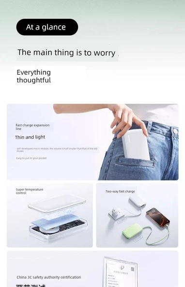 22.5W 10000mAh Taşınabilir Hızlı Şarj Powerbank - Diş Yeşili - 11