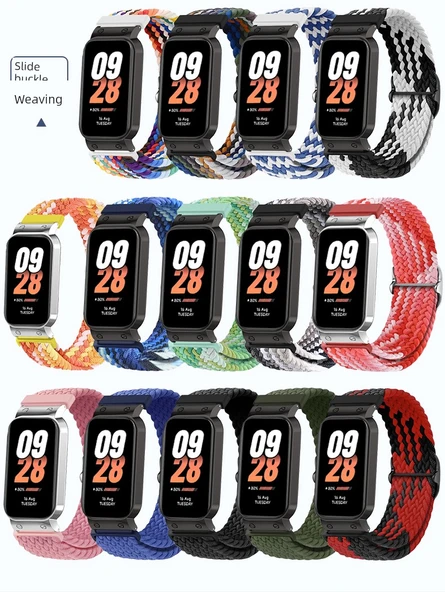 Xiaomi Bileklik 8 Active Dokuma Kordon - Yedi Renk [Nylon, Gümüş Çerçeve] - 10