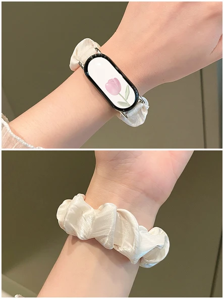 Xiaomi Bileklik 9/8 NFC Uyumlu Lila-1 İpek Kordon - 2