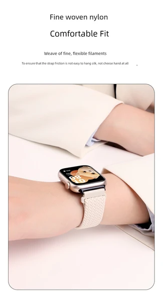 Honor Watch 5 Üzüm Moru Manyetik Örgü Kordon - Siyah Konnektör - 9