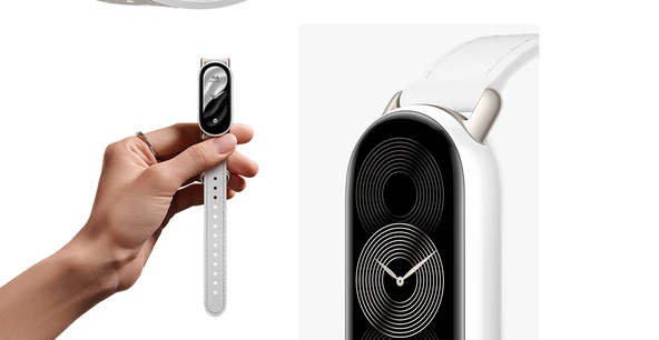 Xiaomi Mi Band 8/NFC Uyumlu Deri Kayış - Kayısı Rengi - 8