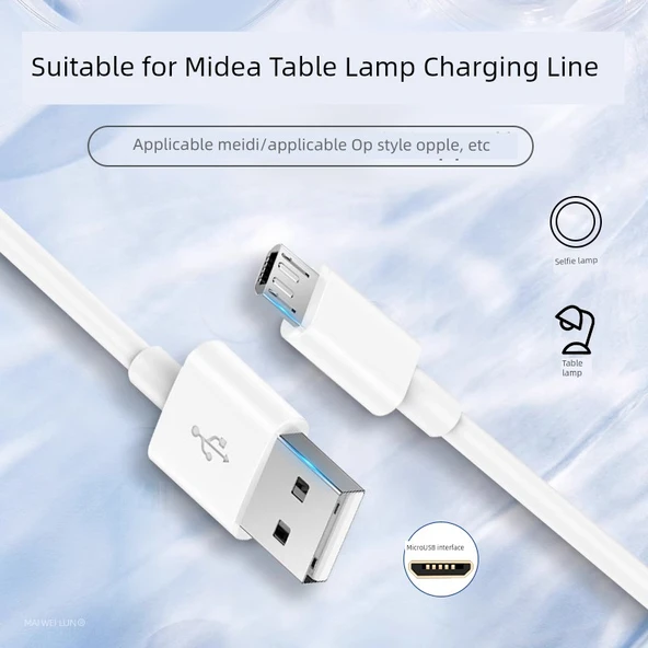 USB Şarj Kablosu - 2m - Beyaz - 2A Şarj Başlıklı - 6
