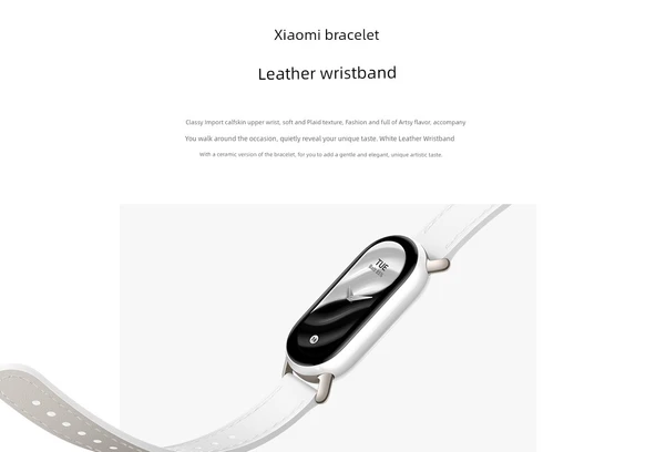 Xiaomi Mi Band 8/NFC Uyumlu Deri Kayış - Kayısı Rengi - 7