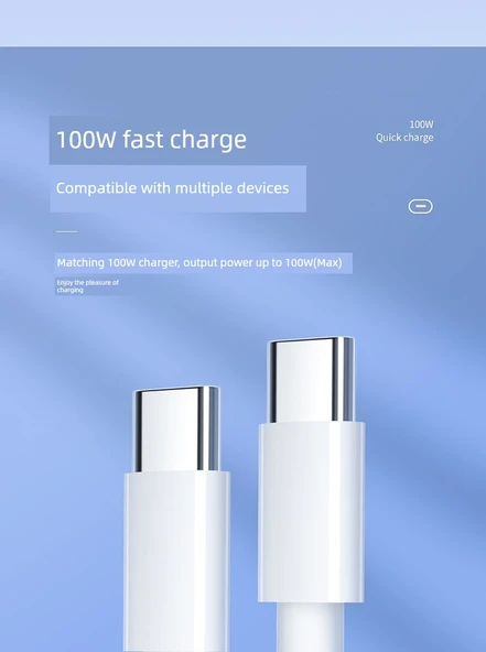 Type-C Data Kablosu - 50cm - PD 100W Hızlı Şarj Kablosu [1] - 8