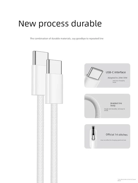 iPhone 8-14 için 20W Güç Adaptörü + 1.0m PD Hızlı Şarj Kablosu - 9