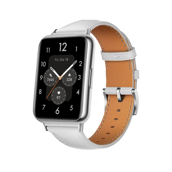 Huawei Watch Fit2 Deri Kordon - Beyaz