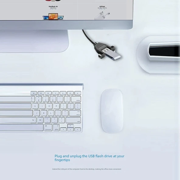 USB 2.0 Uzatma Kablosu - 0.3m - Klasik Erkek Dişi Yarım Kaplı - 4