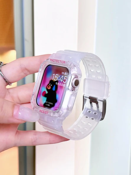 Apple Watch 38mm Silikon Spor Kordon - Siyah - 3
