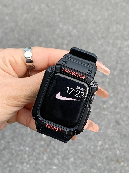 Apple Watch 38mm Silikon Spor Kordon - Siyah