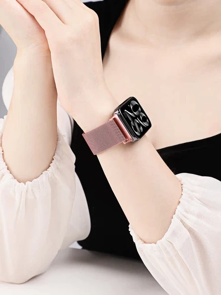 Xiaomi Bileklik 9Pro Milanese Manyetik Metal Kordon - Grafit Grisi Çift Bölmeli - 4