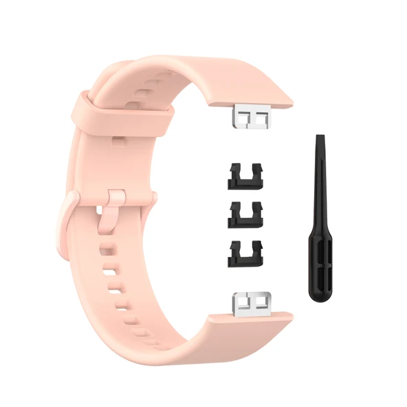 Huawei Fit/Elegant Akıllı Saat Silikon Kordon - Nebula Pudrası