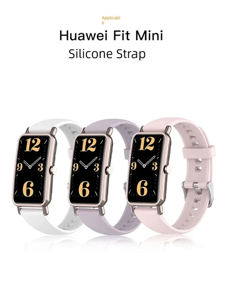 Huawei Fit Mini Uyumlu Silikon Saat Kordonu - Açık Pudra - 3