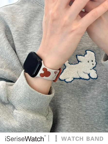 42mm (1~3. Nesil) Apple Watch Uyumlu Silikon Kordon ve Ekran Koruyucu - Yıldız Işığı Kahverengi - 3