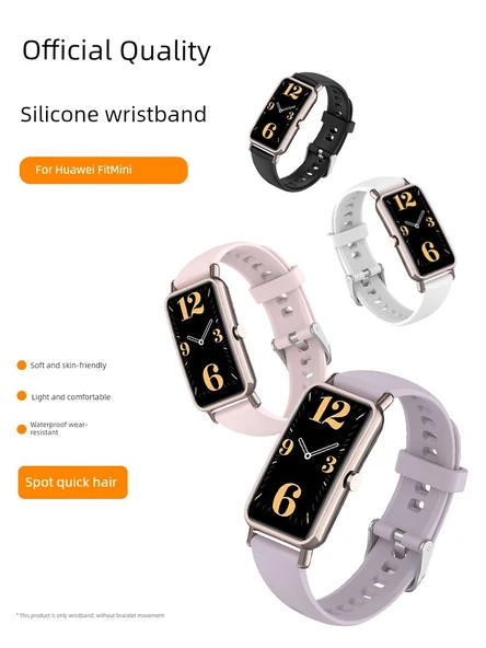 Huawei Fit Mini Uyumlu Silikon Saat Kordonu - Açık Pudra - 4
