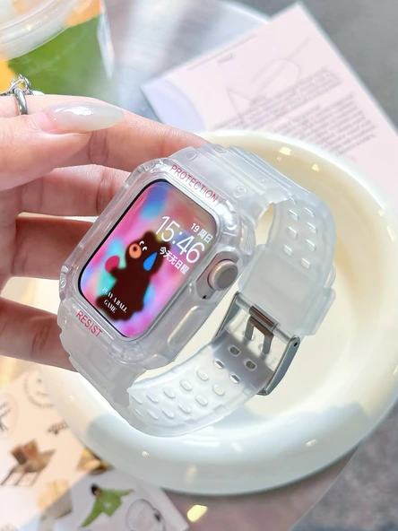Apple Watch 38mm Silikon Spor Kordon - Siyah - 11