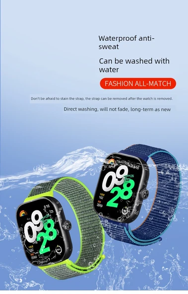 Xiaomi Bracelet 8Pro/9Pro Uyumlu Ordu Yeşili Naylon Örgü Kordon - 11