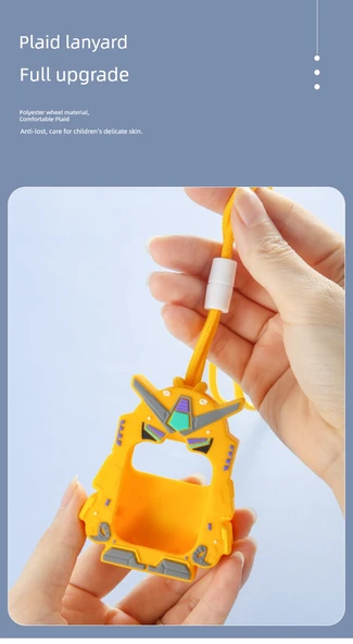 Çocuk Akıllı Saat Boyun Askısı Kılıfı - Gundam Siyah - Xiaoxun T5/YES3/X5/YES3pro - Resim 10