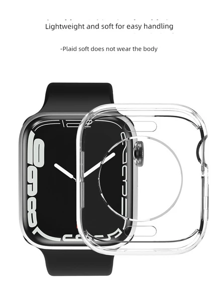 Apple Watch iwatch S6/5/4/SE 40mm için Silikon Şeffaf HD Kılıf - Şeffaf Arka