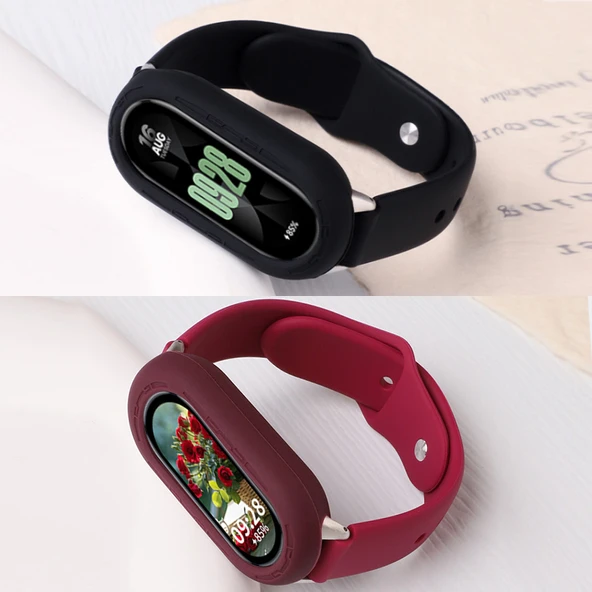 Xiaomi Mi Band 9 Seramik Versiyon Silikon Kılıf - Turuncu - 6