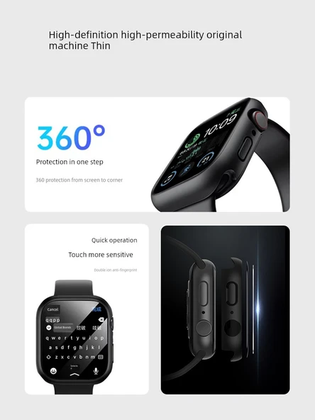 Apple Watch ultra/2 49mm için Entegre Koruyucu Film Kılıf - Şeffaf - 5