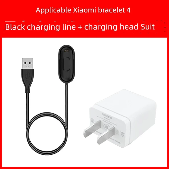 Xiaomi Bileklik 4 Siyah Şarj Kablosu + Şarj Başlığı