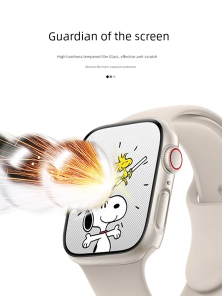 Apple Watch 10 46mm için Entegre Koruyucu Film Kılıf - Beyaz - 3