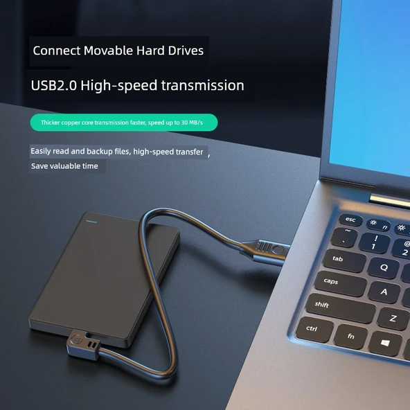Mini USB Dirsekli Data Kablosu - 0.3m - Yukarı Bükümlü - 4