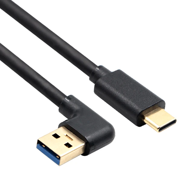USB 3.0 - Type-C Dirsekli Hızlı Şarj Kablosu - 1.5m - USB Düz - Type-C Açılı - 11