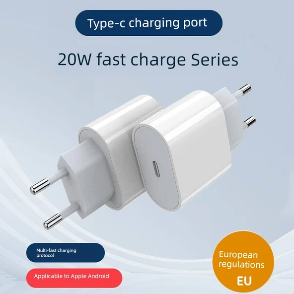 35W PD Hızlı Şarj Aleti - 20W Avrupa Adaptör - C - Apple Port 2m Kablo - 2